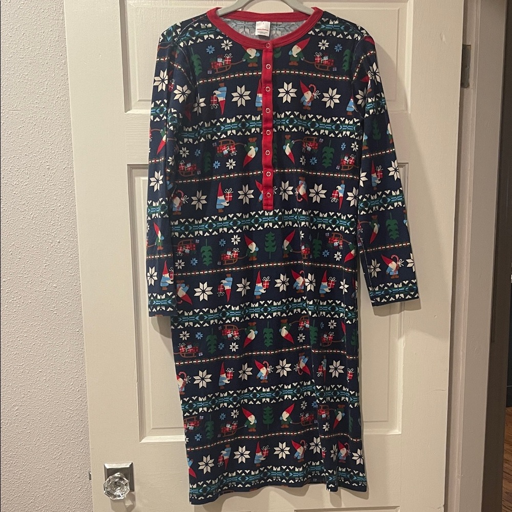 Festive Hanna Andersson Holiday Nightgown with Red Accents
